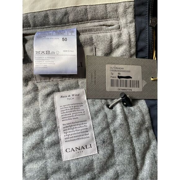 CANALI BLACK WATERPROOF TECHNICAL FABRIC FIELD JACKET - EXCLUSIVE SIZE  EU 50 - Picture 16 of 17